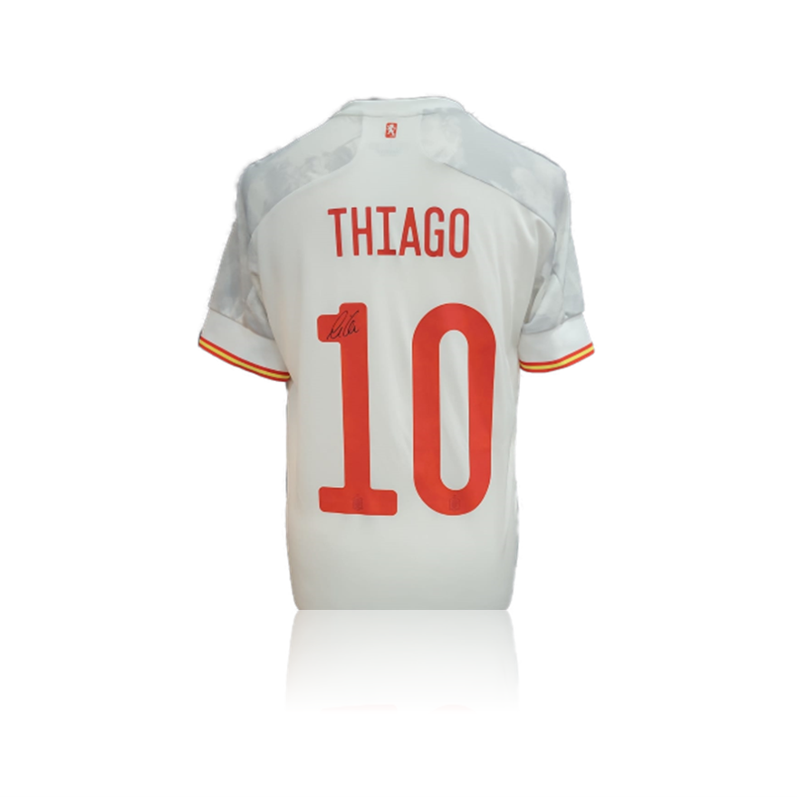 Thiago Alcantara hand signed Spain Away Shirt in AAA Gift Box