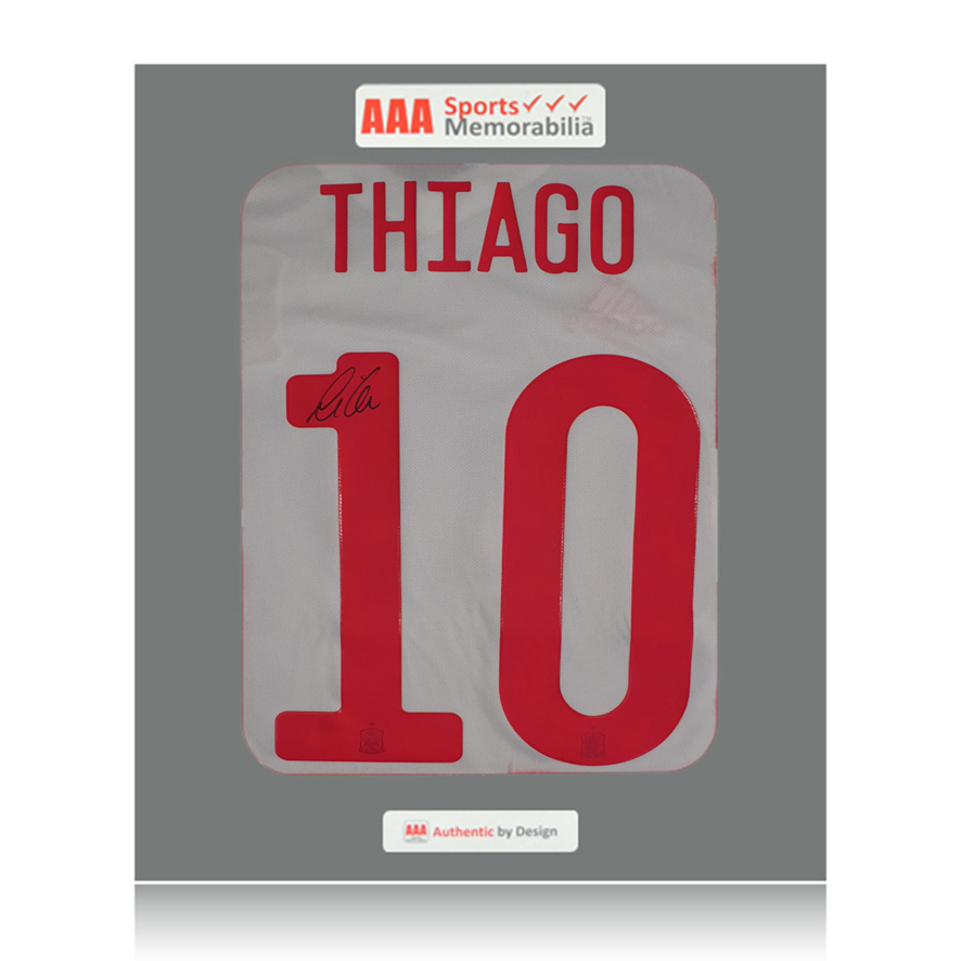 Thiago Alcantara hand signed Spain Away Shirt in AAA Gift Box