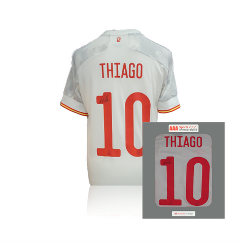 Thiago Alcantara hand signed Spain Away Shirt in AAA Gift Box