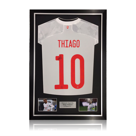 Thiago Alcantara hand signed Spain Away Shirt in Deluxe Classic Frame