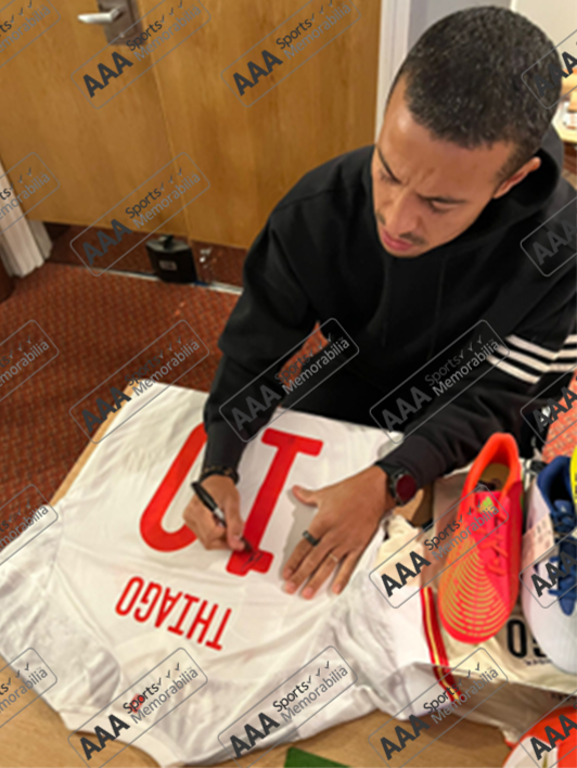 Thiago Alcantara hand signed Spain Away Shirt in AAA Gift Box