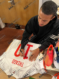 Thiago Alcantara hand signed Spain Away Shirt in Deluxe Classic Frame