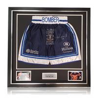 Tony Bellew HAND Signed Blue Boxing Shorts In Deluxe Classic Frame