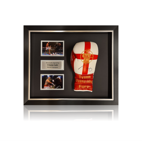 Tyson Fury Signed ‘Gypsy King’ George Cross Boxing Glove In Classic Dome Frame