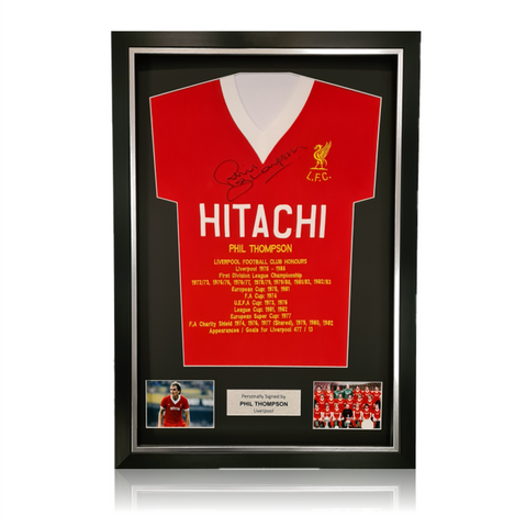 Phil Thompson Hand Signed Honours Shirt in Deluxe Classic Frame
