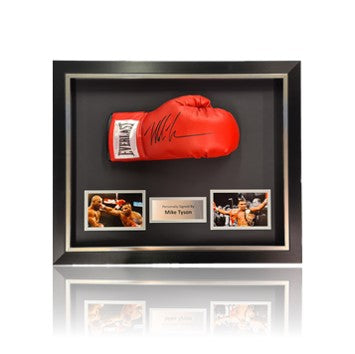 Mike Tyson Hand Signed Red Everlast  Glove in Deluxe Classic Acrylic Dome Frame