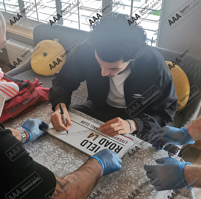 Curtis Jones Hand Signed Anfield Road Sign