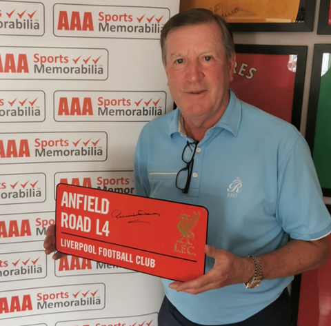 Ronnie Whelan RED Hand Signed ‘Anfield Road’ Metal Sign
