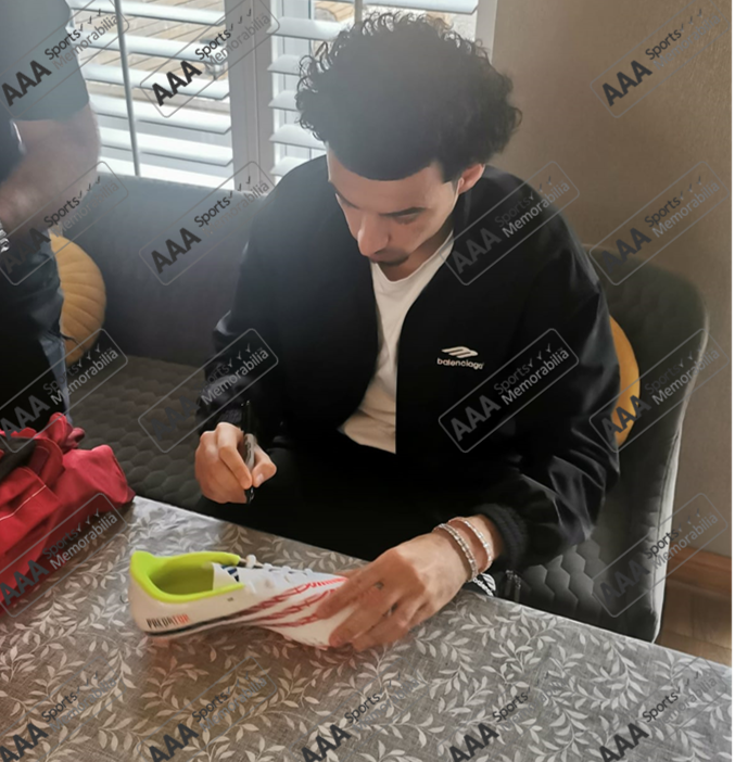 Curtis Jones hand signed WHITE Adidas Football Boot in Classic Dome Frame