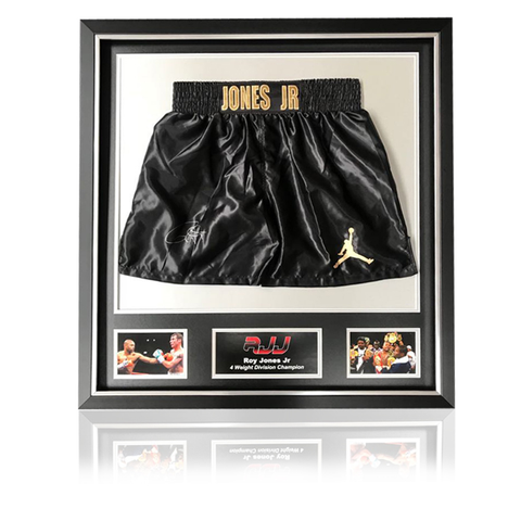 Roy Jones Jr (RJJ) Black ‘Jones Jr’ Boxing Shorts In Classic Deluxe Frame