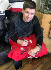 Steven Gerrard Hand Signed Liverpool 2005 ISTANBUL Shirt in AAA Gift Box